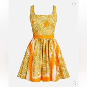 J. Crew Stefania Dress in Limone Scarf Print NWT